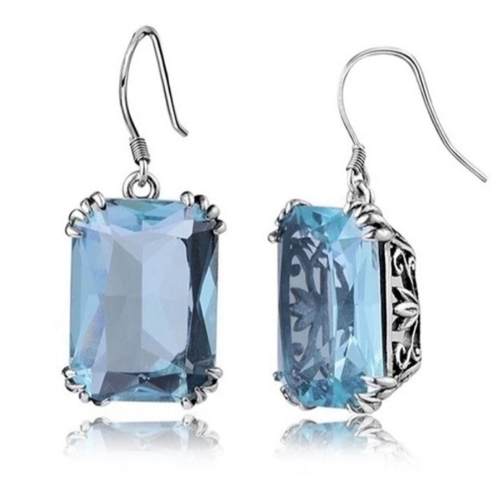 🎀Aquamarine Classic Style Earrings
